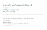 Machine learning fundamentals: Lecture 1