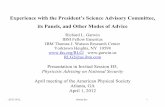 Experience with the President’s Science Advisory Committee,