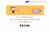 Certificate in Training Needs Analysis