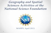 Geography and Spatial Sciences Activities at the National ...
