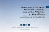 Recognizing Capacity, Diminished Capacity, and Undue ...