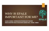 WHY IS EPALE IMPORTANT FOR ME?