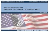 VA/DoD CLINICAL PRACTICE GUIDELINE FOR MANAGEMENT OF PERSON WITH