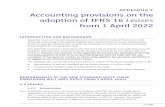 APPENDIX F Accounting provisions on the adoption of IFRS ...