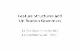 Feature structures and unification F18