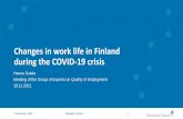 Changes in work life in Finland during the COVID-19 crisis
