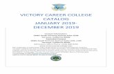 Victory career college catalog January 2019- December 2019