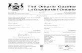 Ontario Gazette Volume 140 Issue 46, La Gazette de l ...
