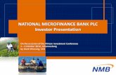 NATIONAL MICROFINANCE BANK PLC Investor Presentation