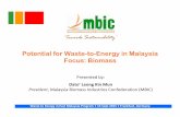 Potential for Waste-to-Energy in Malaysia Focus: Biomass