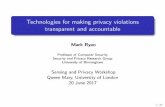 Technologies for making privacy violations transparent and ...