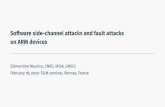 Soƒware side-channel attacks and fault attacks on ARM devices