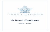 A level Options - Abbotsholme School