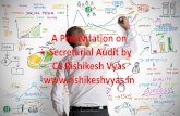 A Presentation on Secretarial Audit by CS Rishikesh Vyas ...