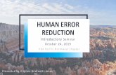 Human Error Reduction - pda.org