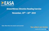 Airworthiness Directive Reading Exercise November, 25th 26th