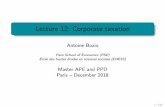 Lecture 12: Corporate taxation - Paris School of Economics