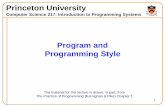 Program and Programming Style