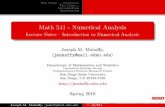 Math 541 - Numerical Analysis - Lecture Notes Introduction ...