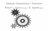 Manual Transmission / Transaxle Power = Force (torque) X ...