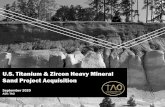 U.S. Titanium & Zircon Heavy Mineral Sand Project Acquisition