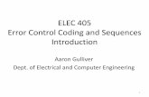 ELEC 405 Error Control Coding and Sequences Introduction