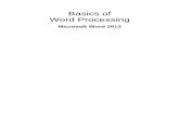 Basics of Word Processing