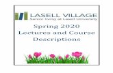 Spring 2020 Lectures and Course Descriptions