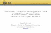 Workshop Container Strategies for Data and Software ...