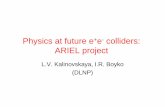 Physics at future e e colliders: ARIEL project