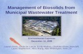 Management of Biosolids from Municipal Wastewater Treatment