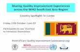 Sharing Quality Improvement Experiences across the WHO ...