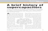 HISTORY OF TECHNOLOGY A brief history of supercapacitors