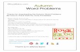 Autumn Word Problems - Royal Baloo