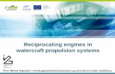 Reciprocating engines in watercraft propulsion systems