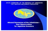 Mineral Resources of the Uzbekistan – New Opportunities