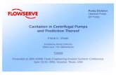 Cavitation in Centrifugal Pumps and Prediction Thereof