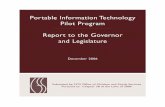 Report to the Governor and Legislature on the Pilot Program for Portable Technology