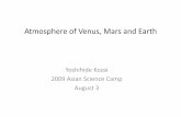 Atmosphere of Venus Mars and Earth