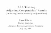APA Training Adjusting Comparablesâ€™ Results