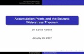 Accumulation Points and the Bolzano Weierstrass Theorem