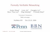 Formally Veri able Networking