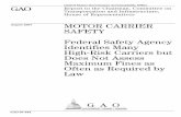 GAO-07-584 Motor Carrier Safety: Federal Safety Agency Identifies