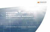 PHOTON ENERGY N.V. ENTITY FINANCIAL REPORT