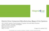 Electric Drive Component Manufacturing -Magna E-Car Systems