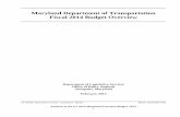 Maryland Department of Transportation Fiscal 2014 Budget Overview