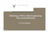 Obtaining a PhD in Web Engineering: Tips and Experiences