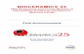 BIOCERAMICS 25 - Societatea Romana de Biomateriale