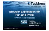 Browser Exploitation for Fun and Profit