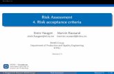 Risk Assessment 4. Risk acceptance criteria
